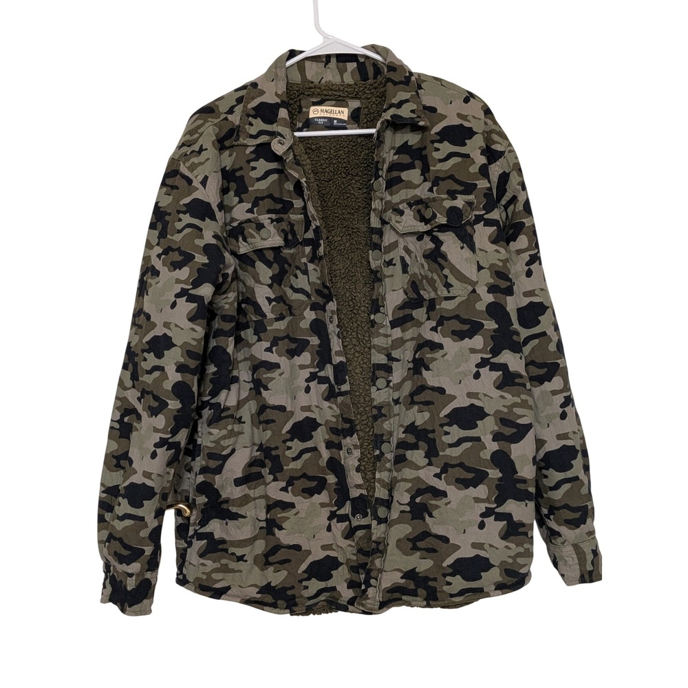 Magellan Classic Camouflage Sherpa Lined Flannel Shirt Jacket Men's Size M